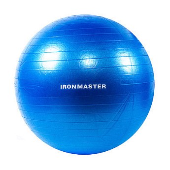 Фітбол гладкий 65см синій Iron Master Anti-burst SKL83-281866