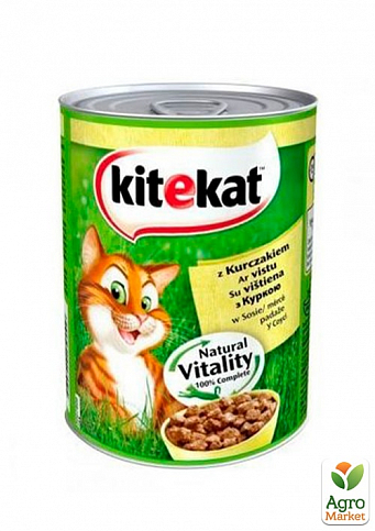 Корм для кошек Natural Vitality (с курицей в соусе) ТМ "Kitekat" 400г