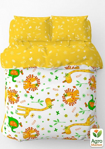 Полуторный (детский) комплект постельного белья "Мадагаскар" (желтый, зеленый, ) 163008 - фото 3