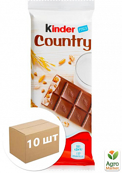 Батончик шоколадний (Country) із злаками ТМ "Kinder" 23,5г упаковка 10 шт2