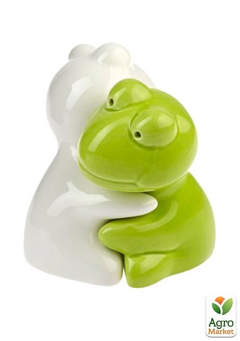 Солонка перечница "Лягушка" / белая-зеленая (Frog/ LG-WH)