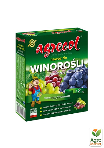 Добриво для винограду, малини та смородини 12-10-23 ТМ "Agrecol" 1.2кг