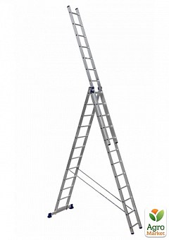 Алюминиевая трехсекционная лестница 3*12 ТМ ТЕХПРОМ H3 53121