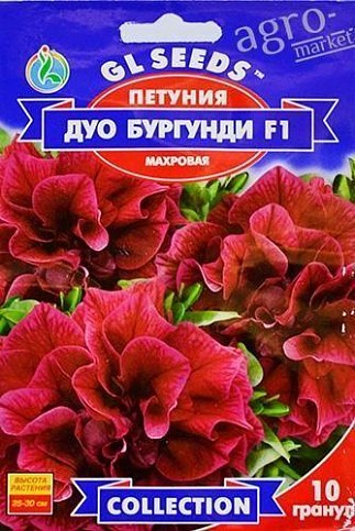 Петуния "Дуо бургунди F1" ТМ "GL SEEDS" 10шт