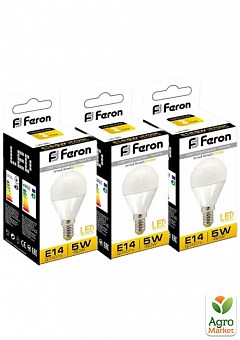 Светодиодная лампа Feron LB-95 5W E14 2700K 3шт. в упаковке (01502)1