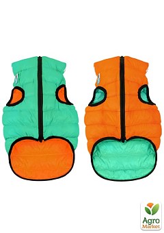 Курточка для собак AiryVest Lumi двухсторонняя, светящаяся в темноте, размер M 45, салатово-оранжевая (2253)2