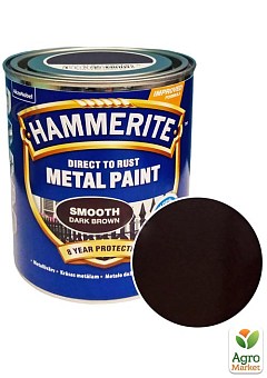 Краска Hammerite Smooth Глянцевая эмаль по ржавчине темно-коричневая 0,75 л1