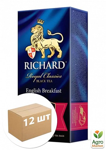 Чай Английский завтрак (пачка) ТМ "Richard" 25 пакетиков по 2г упаковка 12шт