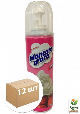 Сливки аэрозольные ТМ "Montare d`oro" 250г упаковка 12 шт