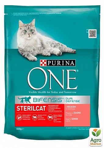 Сухой корм для стерилизованных кошек (с лососем и пшеницей) ТМ "Purina ONE" 800 г