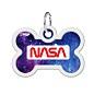 Адресник для собак и кошек металлический WAUDOG Smart ID с QR паспортом, рисунок "NASA21", кость, Д 40 мм, Ш 28 мм (0640-0148) купить
