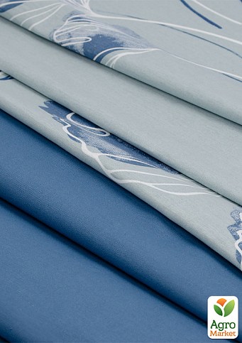 Півтораспальний комплект постільної білизни Home Line "Гінго білоба" (сіро-блакитний) 70х70см (2шт.) - фото 2