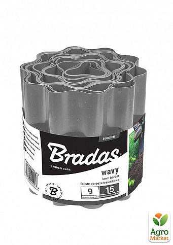 Бордюр волнистый, 9м*25см, серый, ТМ Bradas OBFGY 0925