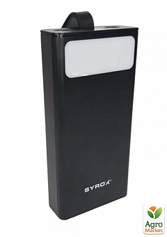 ПаверБанк Power Bank Syrox 30000 mAh PB115 Black универсальная батарея  с дисплеем и фонариком1