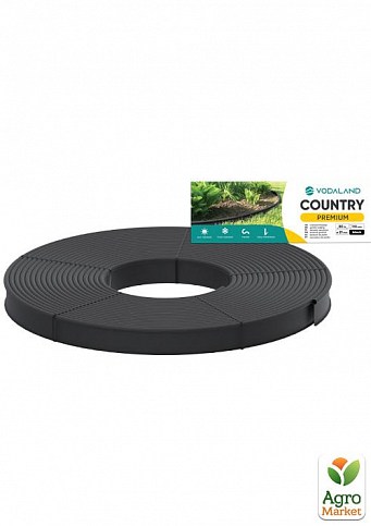 Бордюр садовий пластиковий Country Premium H110 80м чорний (82401-80-BK)