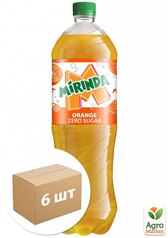 Вода газована без цукру Orange Zero ТМ "Mirinda" 2л упаковка 6шт2