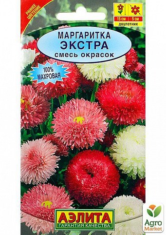 Маргаритка "Экстра смесь окрасок" ТМ "Аэлита" 0,05г