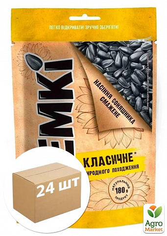 Семена подсолнечника жареные ТМ "Semki" 180г упаковка 24 шт