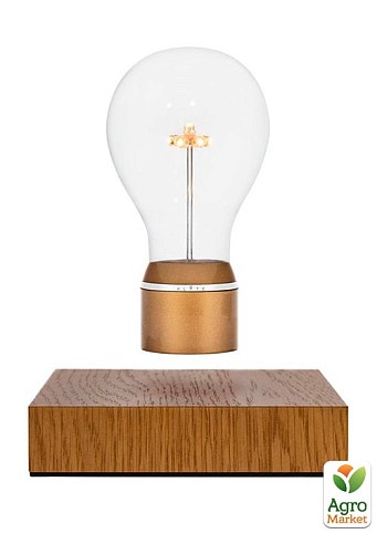 Левитирующая лампа FLYTE Royal, дуб, золотистый патрон 12.6х12.6х3 см (01-ROY-MUL-V3-0) 