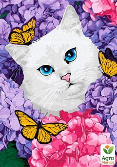 Картина по номерам - Белый котик KHO65371