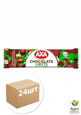 Батончик (с молочным шоколадом и орехом) ТМ "АХА" 25г упаковка 24шт