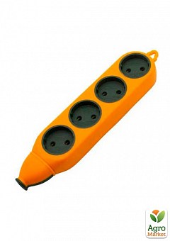 Колодка "Апельсин" 4 гнезда 10A/250V без заземл. Lemanso / LMK75003 Макс.2500Вт оранжевый (752003)2