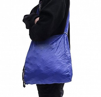 Складная компактная сумка-шоппер синяя Sshopping bag to roll up SKL11-322287 - фото 4