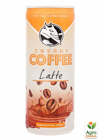 Холодный кофе с молоком ТМ"Hell" Energy Coffee Latte 250 мл упаковка 24 шт - фото 2