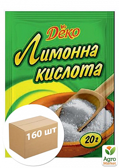 Лимонна кислота ТМ "Деко" 20г упаковка 160шт2