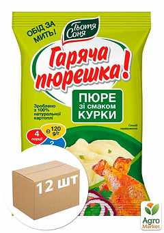 Пюре картофельное со вкусом курицы и жареного лука ТМ "Тетя Соня" пакет 120г упаковка 12шт1