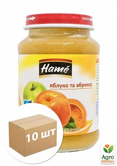 Пюре фруктовое яблоко и абрикос Hame, 190г уп 10 шт1
