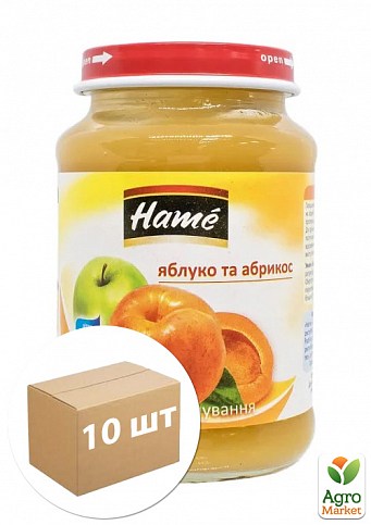 Пюре фруктовое яблоко и абрикос Hame, 190г уп 10 шт
