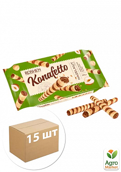 Вафельні трубочки (горіхова начинка) ВКФ ТМ "Konafetto" 140гр упаковка 15шт2