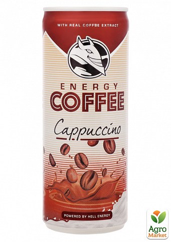 Холодный кофе с молоком ТМ"Hell" Energy Coffee Cappuccino 250 мл упаковка 24 шт - фото 2