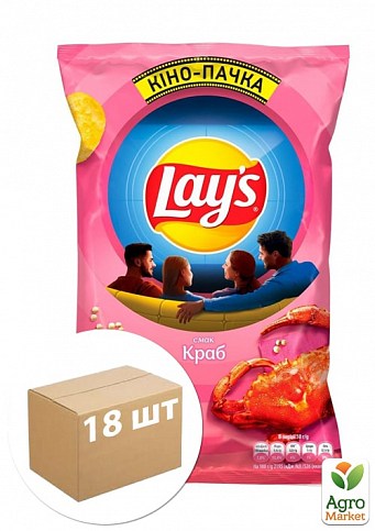 Картофельные чипсы (краб) ТМ "Lay`s" 200г упаковка 18шт