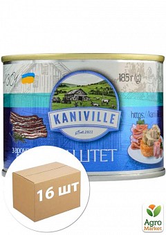 Паштет мясной с ароматом бекона ТМ "Kaniville" 185г упаковка 16 шт2