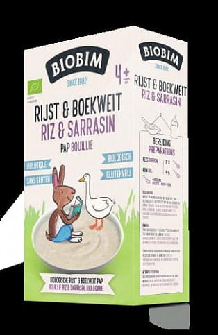 Каша безмолочная органическая гречнево-рисовая BioBim, 200г