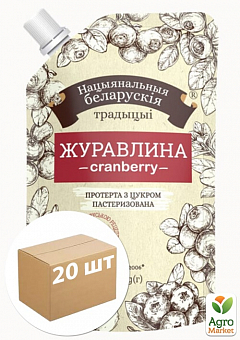 Журавлина протерта з цукром (дой-пак) пастеризований ТМ "Білоруські традиції" 230г упаковка 20шт1