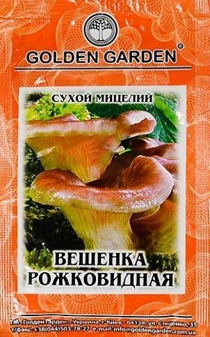 Сухой мицелий "Вешенка Рожковидная" ТМ "Golden Garden" 10г