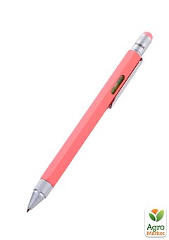 Шариковая многозадачная ручка Troika Construction со стилусом; линейкой; отверткой и уровнем; коралловая (PIP20/CL)1