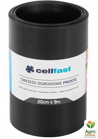 Бордюр газонний прямий/чорний/20 см x 9 м Cellfast (30-233H)