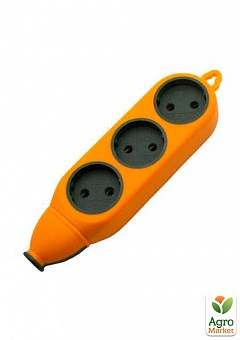 Колодка "Апельсин" 3 гнізда 10A/250V без заземл. Lemanso / LMK75002 Макс.2500Вт оранжевий (752002)2