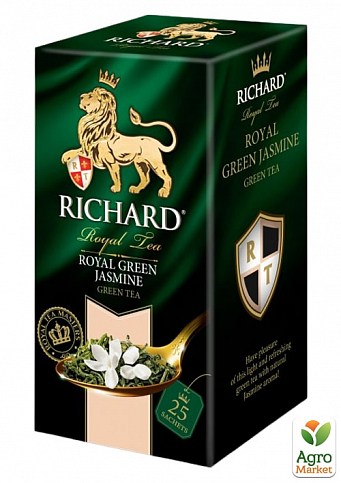 Чай Роял Грин Жасмин (зеленый) байховый ТМ "Richard" 25 пакетиков по 2г
