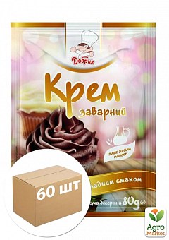 Крем заварной со шоколадным вкусом ТМ "Добрик" 80г упаковка 60шт1