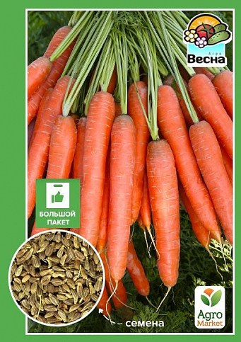 Морква "Дитяча Солодка" (Великий пакет) ТМ "Весна" 7г
