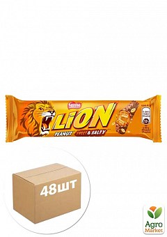 Батончик шоколадный Lion ТМ "Nestle" (арахис и соленая карамель) 42г упаковка 48шт2