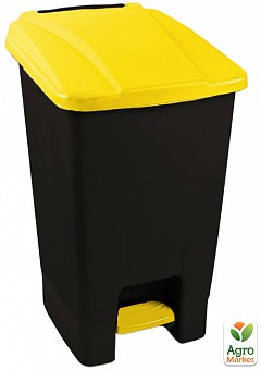 Бак для мусора с педалью Planet 70 л черный - желтый (10795)1