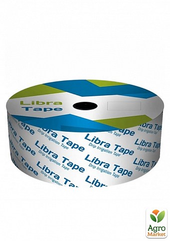 Капельная лента шаг 20см (щелевая) ТМ "LibraTape" 8 mil (0.2 мм), 1000 м.