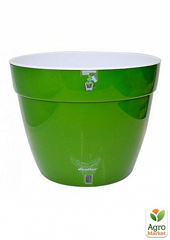 Вазон двойное дно "Asti зеленый" ТМ "Santino" высота 19см, диаметр 23см, 6л