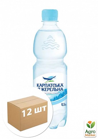 Вода ТМ "Карпатська джерельна" газ.  0,5л упаковка 12шт